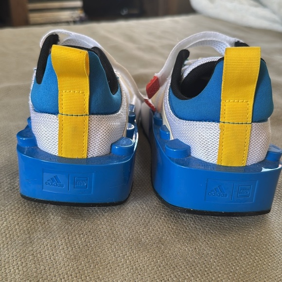 adidas x Lego Kids' Tech RNR Elastic Lace Shoes, White/Blue 5.5 - Picture 5 of 12